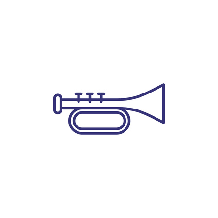 Trumpet line icon. Instrument, woodwind, performance. Concert concept. Vector illustration can be used for topics like jazz, orchestra, musicのイラスト素材