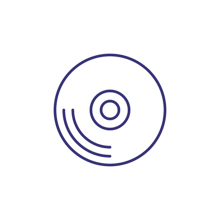 Vinyl record line icon. Dj, album, melody. Song concept. Vector illustration can be used for topics like music, entertainment, radioのイラスト素材