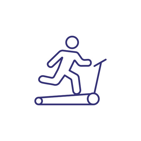 Treadmill line icon. Fitness concept. Sport, workout, running. Vector illustration for topics like fitness, training, active lifestyleのイラスト素材
