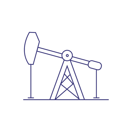 Oil pump line icon. Oil extraction, oil production, industrial equipment. Factory concept. Vector illustration can be used for topics like petrochemical industry, business, natural resourcesのイラスト素材
