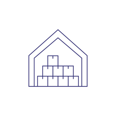 Warehouse line icon. Goods storage, storehouse, depot. Distribution concept. Vector illustration can be used for topics like business, delivery, shipmentのイラスト素材