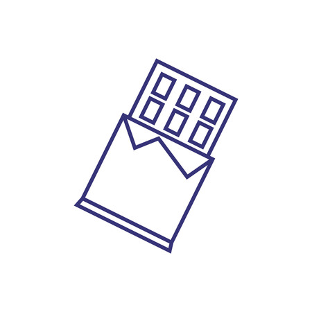 Chocolate bar line icon. Treat, dessert, snack. Candy concept. Vector illustration can be used for topics like cheat meal, confectionary, carbohydrateのイラスト素材