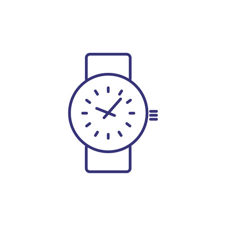 Wristwatch line icon. Wrist watch, accessory, clock. Time concept. Can be used for topics like business, accuracy, punctualityのイラスト素材