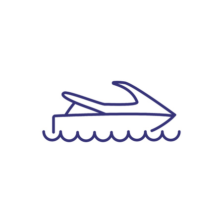 Hydrocycle line icon. Waverunner on white background. Sport concept. Vector illustration can be used for topics like sport, active lifestyle, entertainmentのイラスト素材
