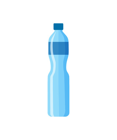 Mineral water bottle illustration. Plastic, pure, drinking. Food and drinks concept. Vector illustration can be used for topics like food, supermarket, drinking, lifestyleのイラスト素材