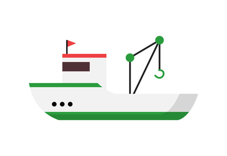 Professional dredging vessel. Fishery, boat, seiner. Can be used for topics like transportation, port, watercraftのイラスト素材