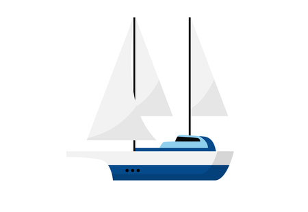Two masted brigantine. Sailing boat, schooner, adventure. Can be used for topics like port, transportation, tourismのイラスト素材
