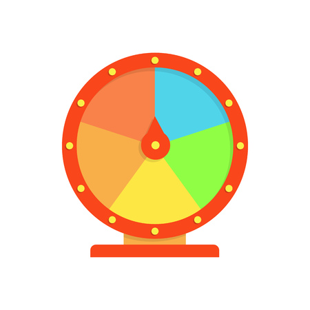 Multicolored fortune wheel illustration. Game, gambling, luck. Casino concept. Vector illustration can be used for topics like casino, circus, entertainmentのイラスト素材