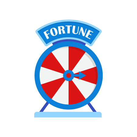 Blue and red fortune wheel illustration with inscription. Game, gambling, luck. Casino concept. Vector illustration can be used for topics like casino, circus, entertainmentのイラスト素材