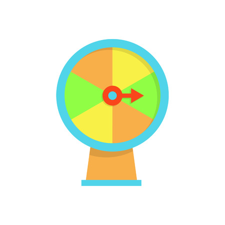 Blue, green and orange fortune wheel illustration. Game, gambling, luck. Casino concept. Vector illustration can be used for topics like casino, circus, entertainmentのイラスト素材