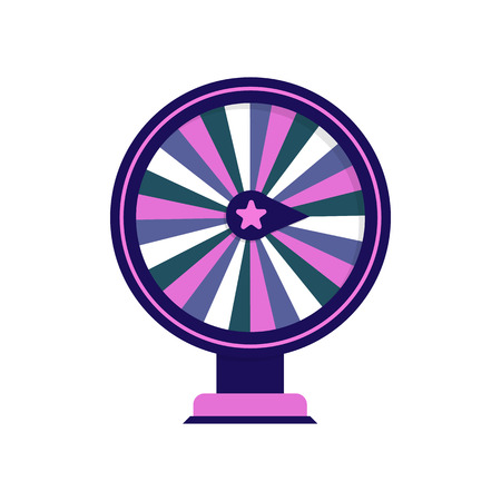 Pink, purple and gray fortune wheel illustration. Game, gambling, luck. Casino concept. Vector illustration can be used for topics like casino, circus, entertainmentのイラスト素材