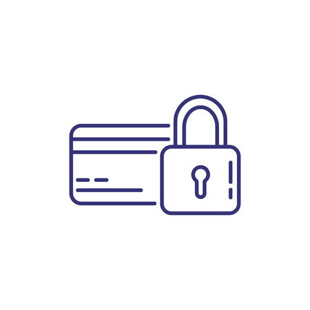 Secure web page line icon. Computer folder with lock on white background. Security concept. Vector illustration can be used for topics like data protection, computerのイラスト素材