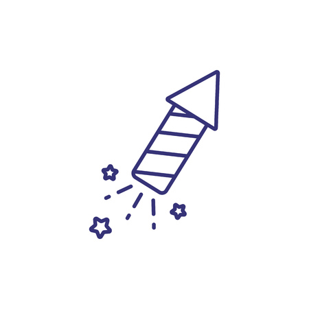 Petard line icon. Firework with confetti on white background. Celebration concept. Vector illustration can be used for topics like greeting, festival, party, celebrationのイラスト素材