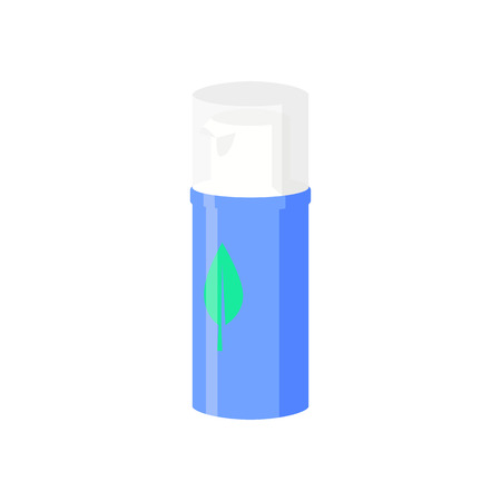 Toothpaste illustration. Spray, aerosol, mint. Dental care concept. Can be used for topics like teeth cleaning, hygiene, bathroom, morningのイラスト素材