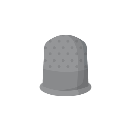 Tailors thimble illustration. Laying tool, sewing, finger protection. Needlework concept. Vector illustration can be used for topics like household, workshopのイラスト素材