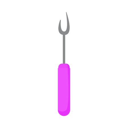 Sewing hook illustration. Needle, fiber, equipment. Needlework concept. Vector illustration can be used for topics like household, workshopのイラスト素材
