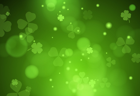 Background with falling clover leaves. Saint Patrick day background. Can be used for topics like symbol of Ireland, nature, summerのイラスト素材