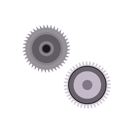 Chainsaw wheel illustration. Equipment, mechanic, device. Working instrument concept. Vector illustration can be used for topics like working, hard industryのイラスト素材