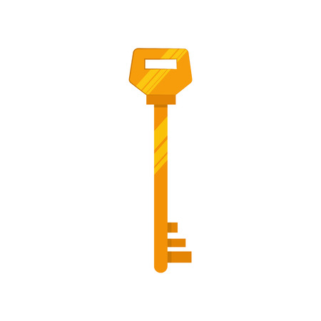 Golden vintage key illustration. Mechanism, protection, safety. Houseware concept. Vector illustration can be used for topics like home, securityのイラスト素材