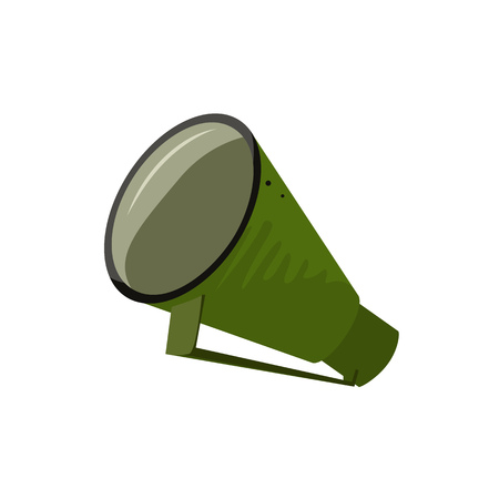 Green retro megaphone vector illustration. News, advertisement, bullhorn. Announcement concept. Vector illustration can be used for topics like advertising, promotion, marketingのイラスト素材