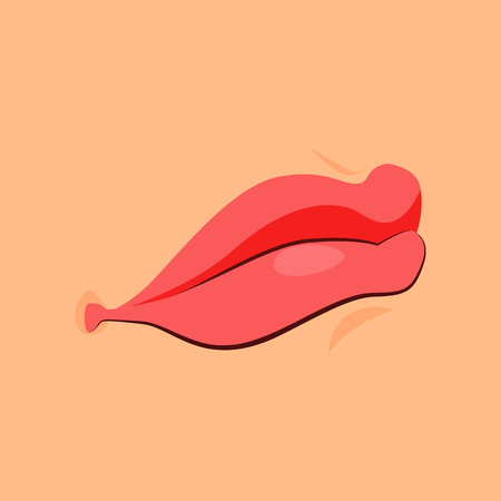 Passionate lips of woman. Mouth, glamour, sensual. Can be used for topics like cosmetology, glamour, lipstickのイラスト素材