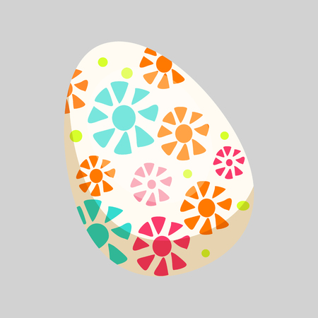 Decorated egg. Paint, color, sun, flower, pattern. Easter concept. Vector illustration can be used for topics like celebration, holiday customのイラスト素材