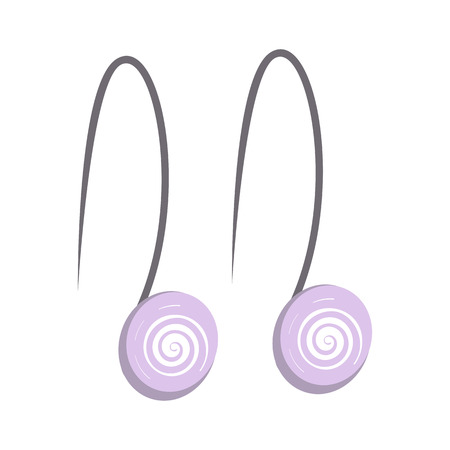 Earrings. Accessory, bijouterie, lilac. Jewelry concept. Vector illustration can be used for topics like jewel shop, girly present, glamour, fashionのイラスト素材