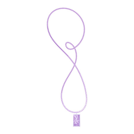 Necklace with pendant. Lilac gem, chain, beads. Jewelry concept. Vector illustration can be used for topics like jewelry shop, girly gift, fashionのイラスト素材