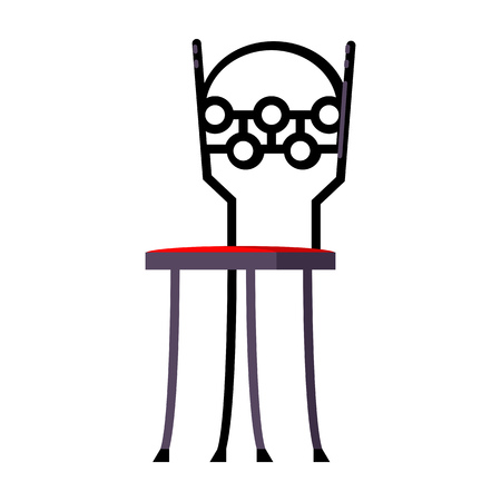 Metallic vintage chair flat icon. Dining room, kitchen, cafe. Chairs concept. Vector illustration can be used for topics like furniture, store catalogue, housewareのイラスト素材