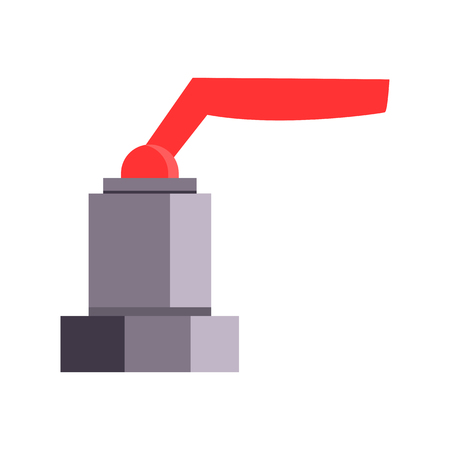 Red mechanic valve illustration. Equipment, engineering, tools. Engineering concept. Vector illustration can be used for topics like leakage, repair service, constructionのイラスト素材