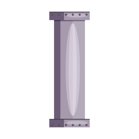 Steel water pipe illustration. Pipeline, repair, fixing. Engineering concept. Vector illustration can be used for topics like leakage, repair service, constructionのイラスト素材