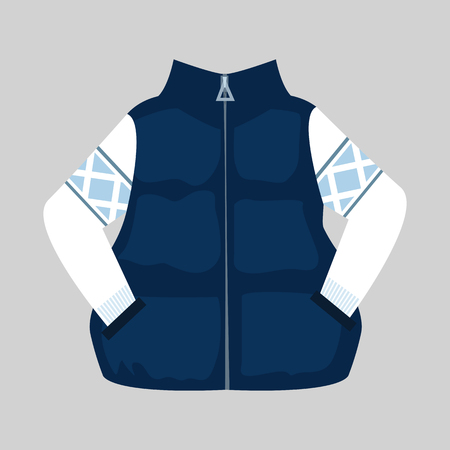 Waistcoat and sweater illustration. Cloth, winter, style. Fashion concept. Vector illustration can be used for topics like shopping, wardrobe, winterのイラスト素材