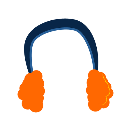 Warm headphones illustration. Warm clothing, fluffy, winter cloth. Fashion concept. Vector illustration can be used for topics like shopping, wardrobe, winterのイラスト素材