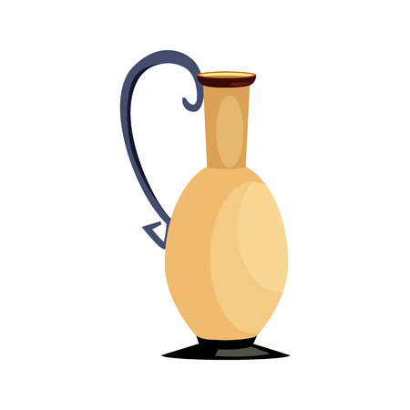 Greek lecythus flat icon. Olive oil, clay jug, pitcher. Greek vases concept. Vector illustration can be used for topics like ancient history, drinks, earthenwareのイラスト素材