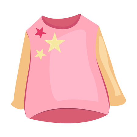 Pink pajama shirt illustration. Baby clothing concept. Vector illustration can be used for topics like wardrobe, cloth market, children clothingのイラスト素材