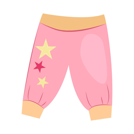 Pink baby trousers illustration. Baby girl, clothing, newborn. Baby clothing concept. Vector illustration can be used for topics like wardrobe, cloth market, childrenのイラスト素材
