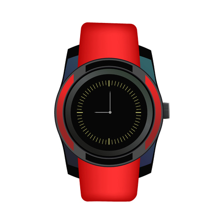 Sport wrist watch illustration. Clock, hand, accessorise. Style and fashion concept. Vector illustration can be used for casual style, time management, fashionのイラスト素材