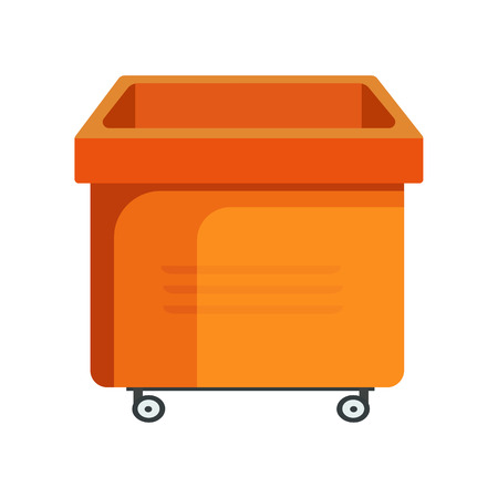 Square orange bucket illustration. Basket, home, cleaning. Houseware concept. Vector illustration can be used for topics like home, cleaning, housewareのイラスト素材