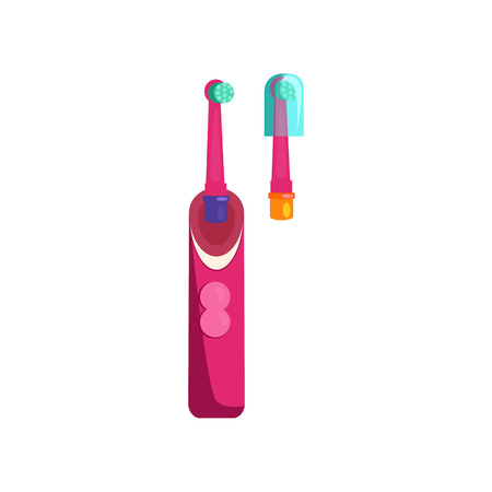 Electrical toothbrush illustration. Bathroom, hygiene, brush. Dental care concept. Vector illustration can be used for topics like stomatology, hygiene, daily routineのイラスト素材