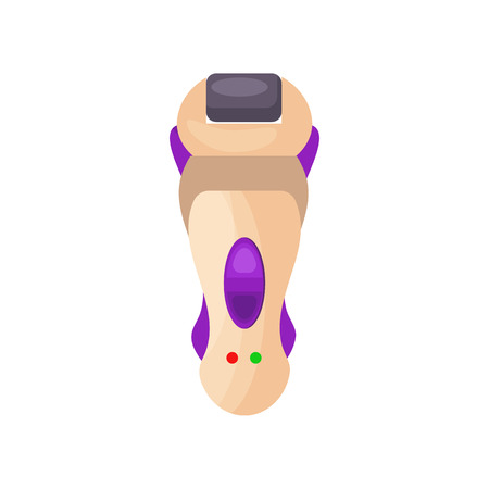 Electronic foot scrubber flat icon. Feet care, spa service, skincare. Pedicure concept. Vector illustration can be used for topics like hygiene, beauty, salonのイラスト素材