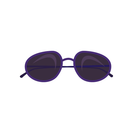 Stylish black sunglasses. Summer eyewear with violet frame. Vector illustration can be used for topics like sun, accessory, fashion, aviatorのイラスト素材
