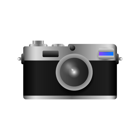 Compact camera. Photo, photography, device. Tourism concept Realistic vector illustration can be used for vacation, travel, landmarksのイラスト素材