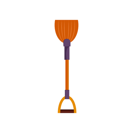 Outdoor broom. Cleaning tool for sweeping yard. Agriculture attributes concept. Vector illustration can be used for topics like equipment, housekeeping, householdのイラスト素材