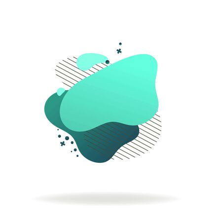 Green and blue abstract graphic elements. Dynamical colored forms and line. Gradient banners with flowing liquid shapes. Template for the design of flyer or presentation. Vector illustrationのイラスト素材