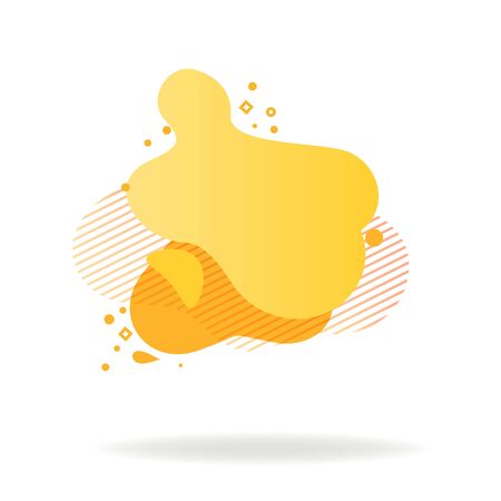 Abstract graphic elements in yellow color. Dynamical colored forms and line. Gradient banners with flowing liquid shapes. Template for the design of  flyer or presentation. Vector illustrationのイラスト素材