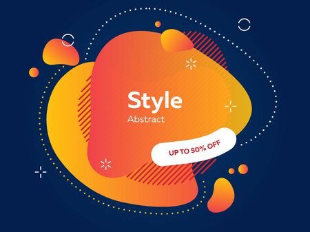 Abstract modern composition. Geometrical colored forms and lines. Gradient abstract banners with flowing liquid shapes. Template for  flyer, presentationのイラスト素材