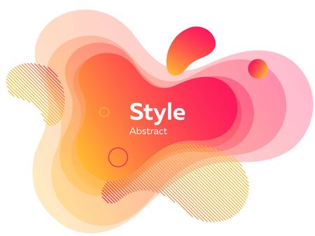 Futuristic badge for banner. Dynamical colored forms and lines. Gradient abstract banners with flowing liquid shapes. Template for flyer, presentationのイラスト素材