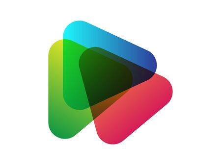 Abstract modern green, coral, blue element with triangles. Dynamical colored forms. Gradient abstract banners with rounded shapes. Template for flyer, presentationのイラスト素材