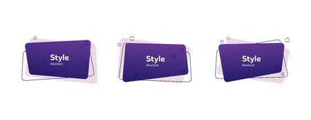 Modern geometric shapes with lettering. Dynamical colored forms and line. Gradient banners with gradient shapes. Template for design of commercial, notification or presentation. Vector illustrationのイラスト素材