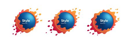 Set of geometric abstract shapes. Dynamical colored forms and lines. Gradient abstract banners with...